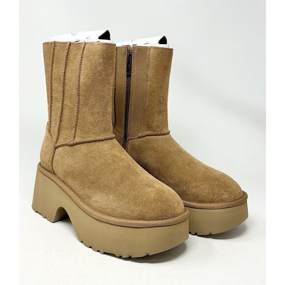 🆕UGG Women's Classic Twin Seam New Heights Chestnut Platform Boots NIB Size 8 - Picture 3 of 13